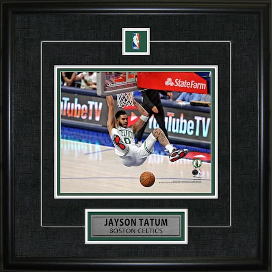 Jayson Tatum Framed Pin & Plate Boston Celtics Finals Game 3 18" x 18"